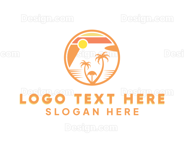 Tropical Island Beach Logo