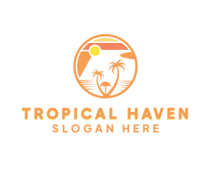 Tropical Island Beach logo design