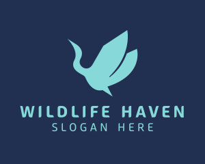 Flying Wildlife Heron  logo design