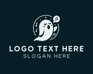 Singer - Singer Ghost Halloween logo design