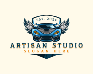 Wing Sports Car logo design