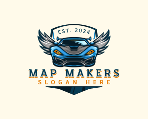 Wing Sports Car logo design