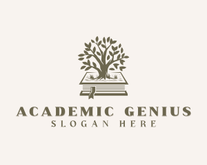 Academic Tree Book Learning logo design