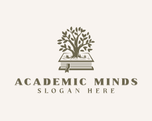 Academic Tree Book Learning logo design