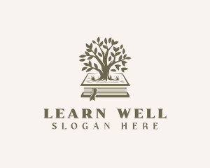 Academic Tree Book Learning logo design