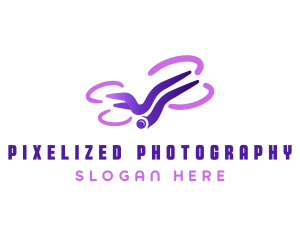 Quadcopter Drone Camera logo design