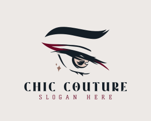 Glamorous Eyeliner Eyelashes logo design