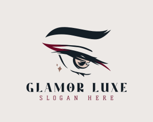 Glamorous Eyeliner Eyelashes logo design