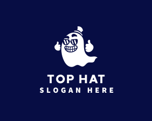 Ghost Hat Thumb logo design