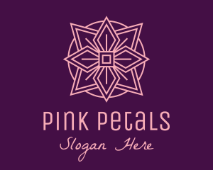 Pink Pointy Flower  logo design