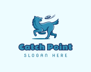 Frisbee Catch Pet Dog logo design