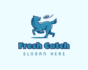 Frisbee Catch Pet Dog logo design