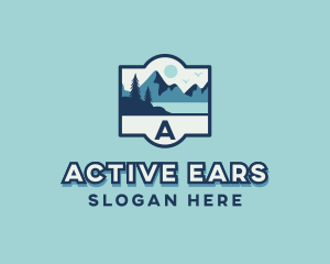 Forest Mountain Hiking logo design