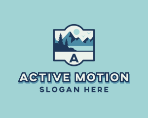 Forest Mountain Hiking logo design