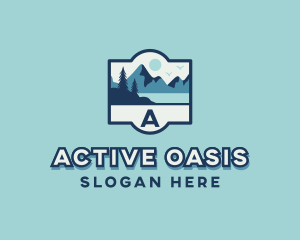 Forest Mountain Hiking logo design