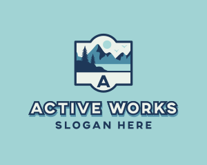 Forest Mountain Hiking logo design