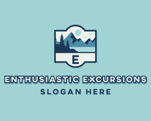 Forest Mountain Hiking logo design