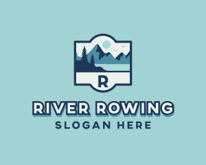 Forest Mountain Hiking logo design