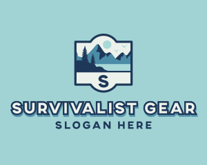 Forest Mountain Hiking logo design