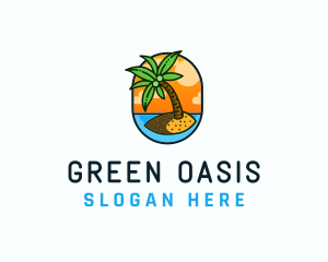 Palm Island Resort logo design