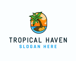 Palm Island Resort logo design