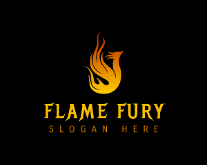 Phoenix Burning Fire  logo design