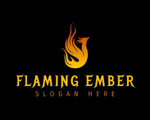 Phoenix Burning Fire  logo design