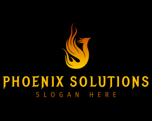 Phoenix Burning Fire  logo design