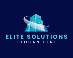 Squeegee Building Cleaning Logo