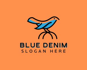 Cute Little Blue Bird logo design