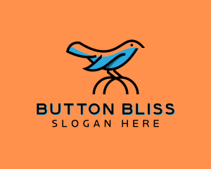 Cute Little Blue Bird logo design