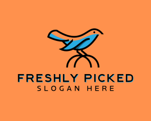 Cute Little Blue Bird logo design