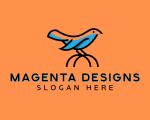 Cute Little Blue Bird logo design