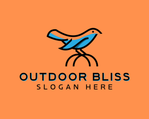 Cute Little Blue Bird logo design