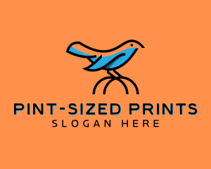 Cute Little Blue Bird logo