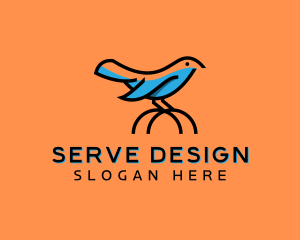 Cute Little Blue Bird logo design