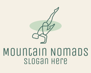 Man Yoga Pose Monoline Logo