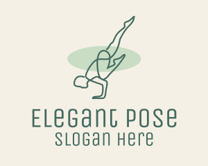 Man Yoga Pose Monoline logo design