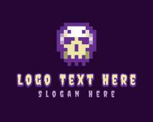 Creepy Pixelated Skull logo