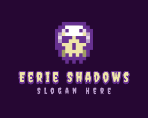 Creepy Pixelated Skull logo