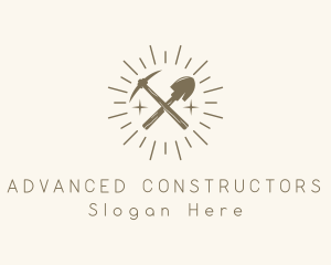 Mining Axe Shovel Tool logo design