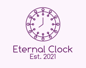Purple Minimalist Clock  logo
