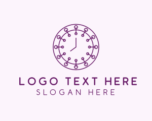 Purple Minimalist Clock  Logo