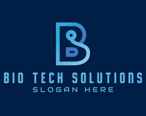 Blue Tech Letter B logo design