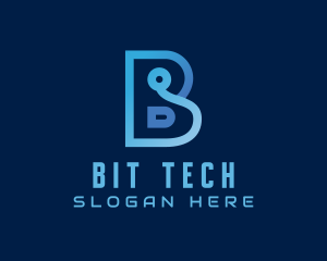 Blue Tech Letter B logo design