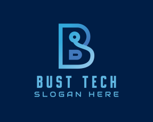 Blue Tech Letter B logo design