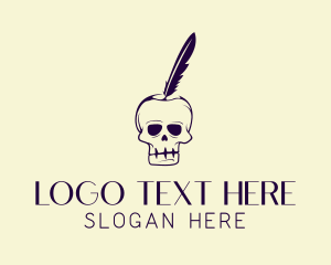 Gothic Skull Quill Writer logo