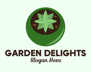 Potted Succulent Cactus  logo design