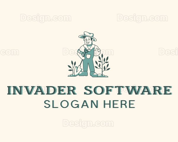 Shovel Plant Gardener Logo