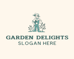 Shovel Plant Gardener logo design